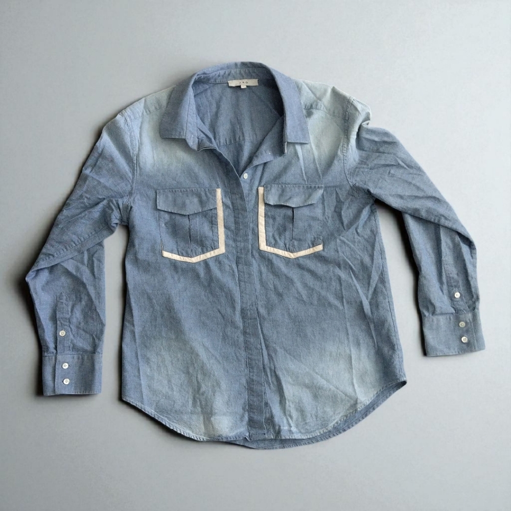 IRO Blue Casual Button Down Shirt with Western Yoke